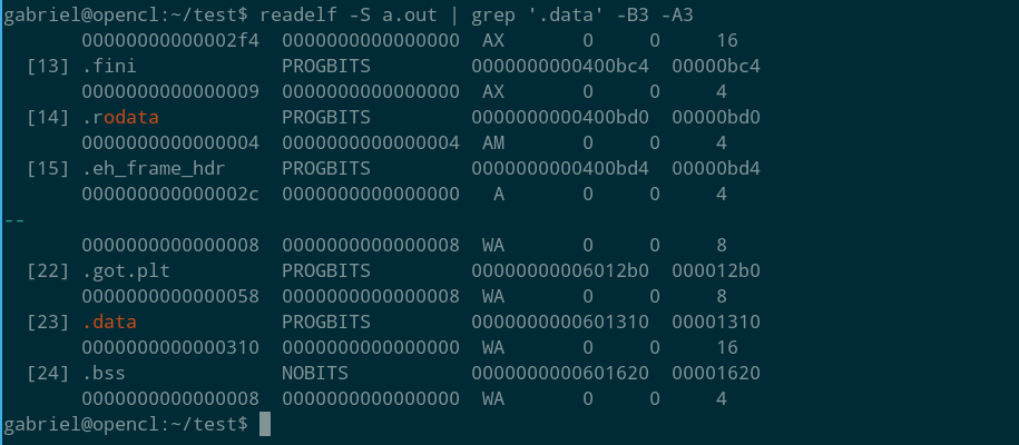 objdump: the change is in the .data section